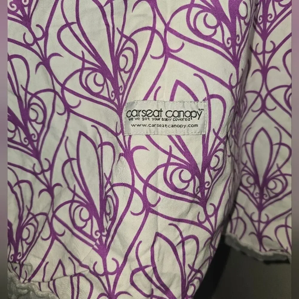 Carseat Cover Purple and White Patterned